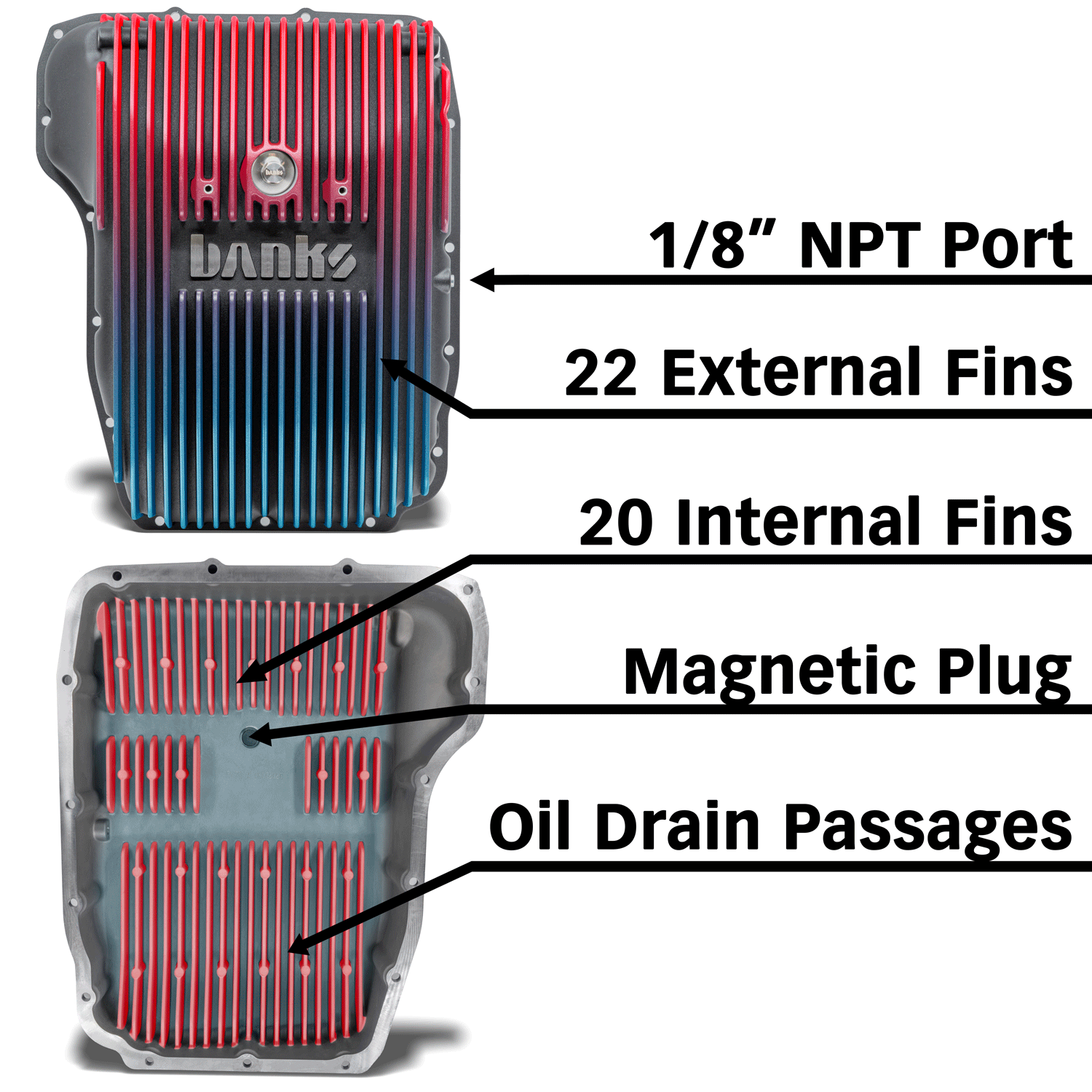 Banks 68RFE Ram-Air Transmission Pan Technical Features